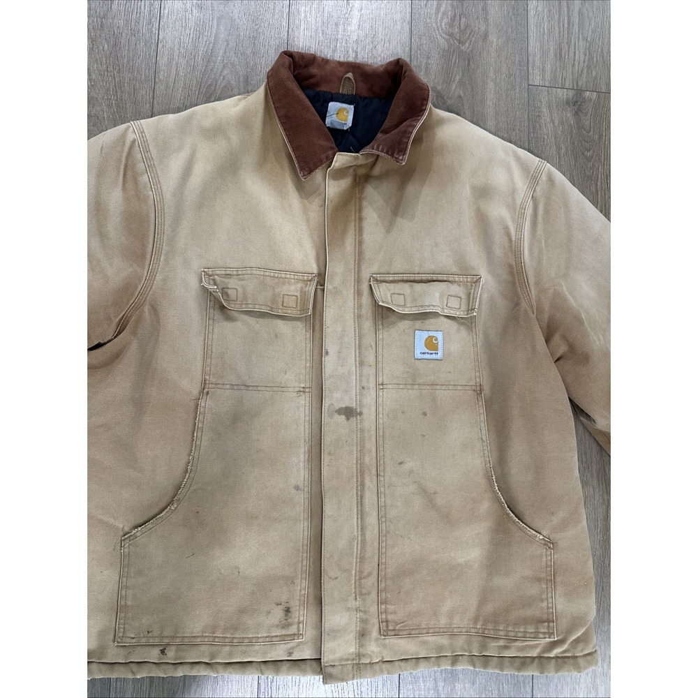 Carhartt MENS WORKING Jacket QUICK DUCK RN 14806 Brown Sz 2XL EUC